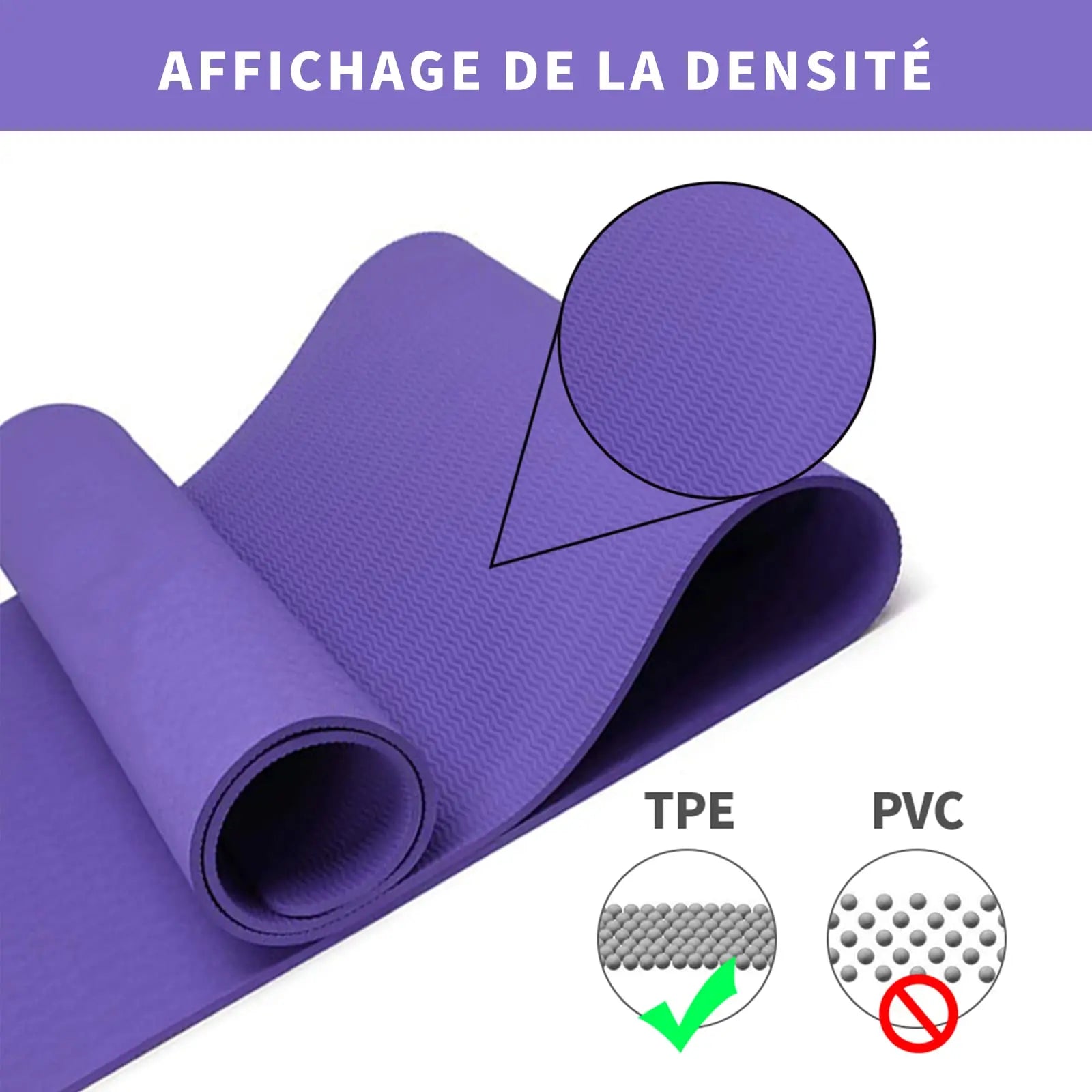 Good Nite TPE Yoga Mat - Non-Slip 183x61x0.6cm for Pilates, Fitness & Training, with Carry Strap