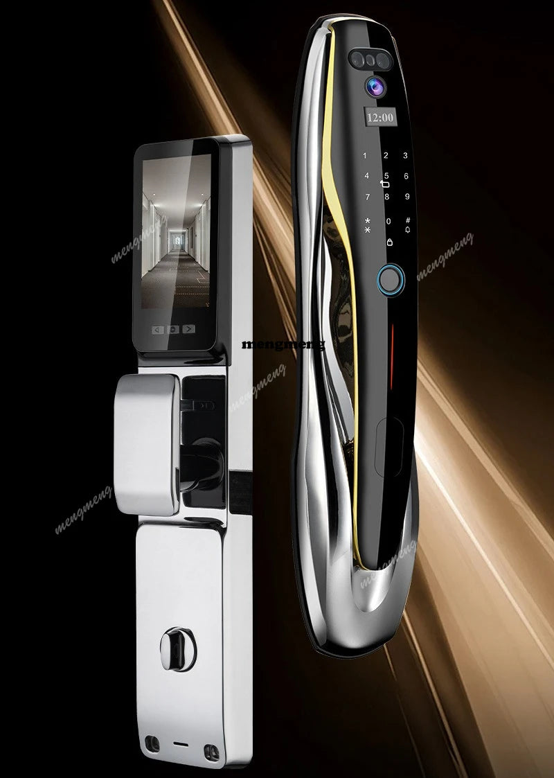 Smart lock with surveillance camera fingerprint facial recognition password door lock
