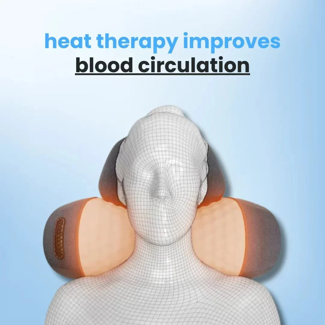 Neck Traction Pillow with Heat Vibration Massager | Tidesmit Massage Cushion Tidesmit