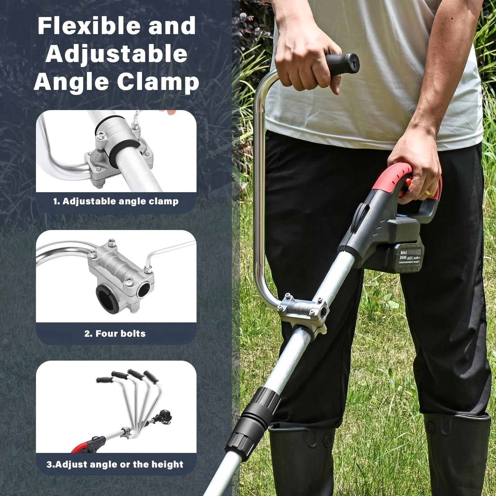 Trimmer Grip String Trimmers Handle With Bracket Clamp Trimmer Handle For Landscaping Edging Lawn Yard Trimming Garden tools