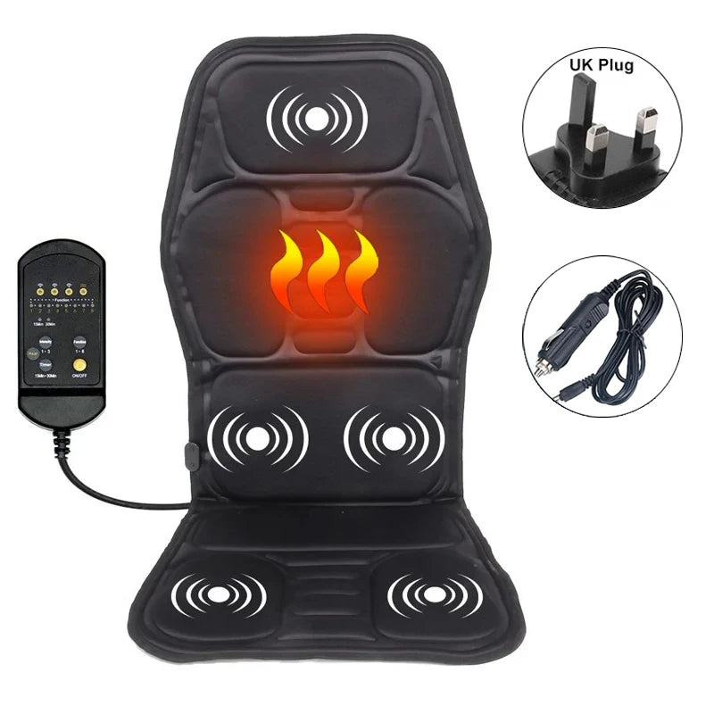 Portable Electric Back Massager with Heat Therapy for Muscle Relief Massage Chairs UK Plug Tidesmit