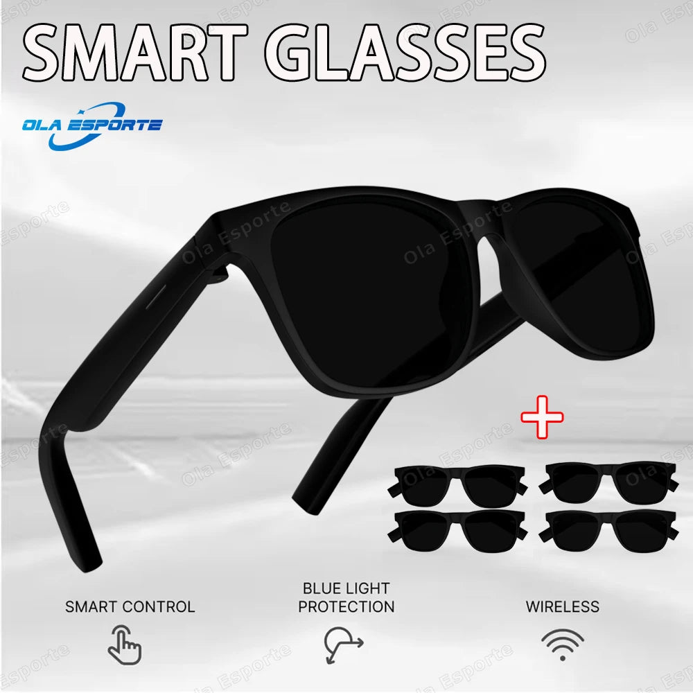 Smart Bluetooth Sunglasses with Spatial Audio and Wireless Connectivity 5Bk-Bk Tidesmit