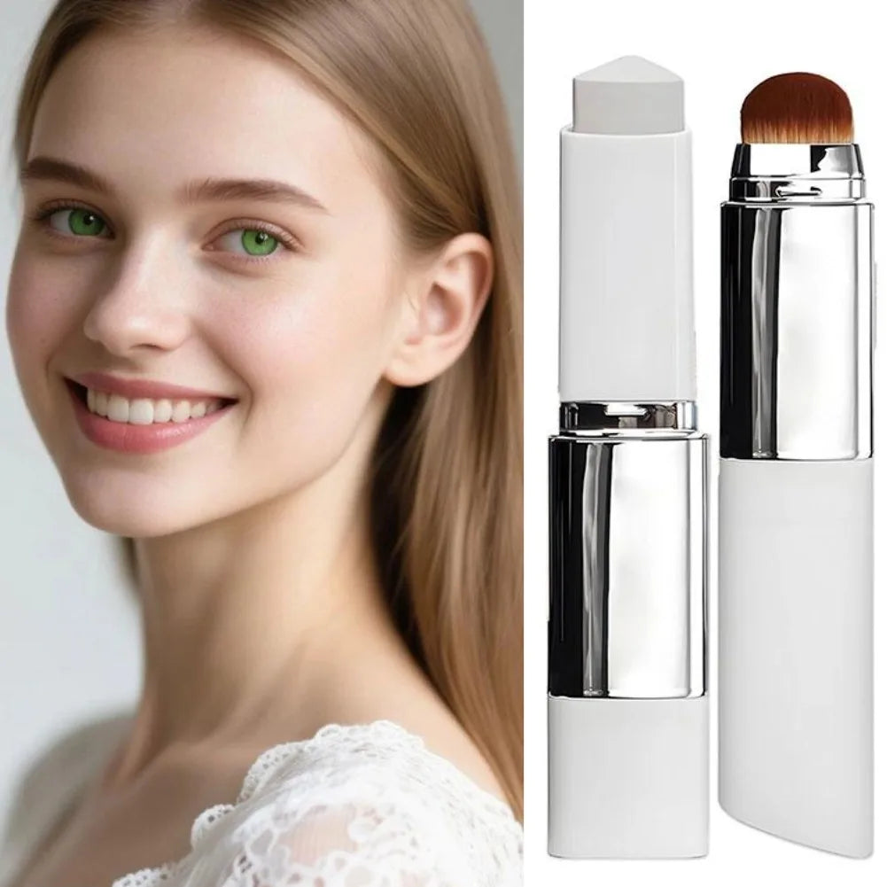 Tidesmit 2-in-1 color-changing foundation stick and brightening concealer texture close-up for flawless face makeup