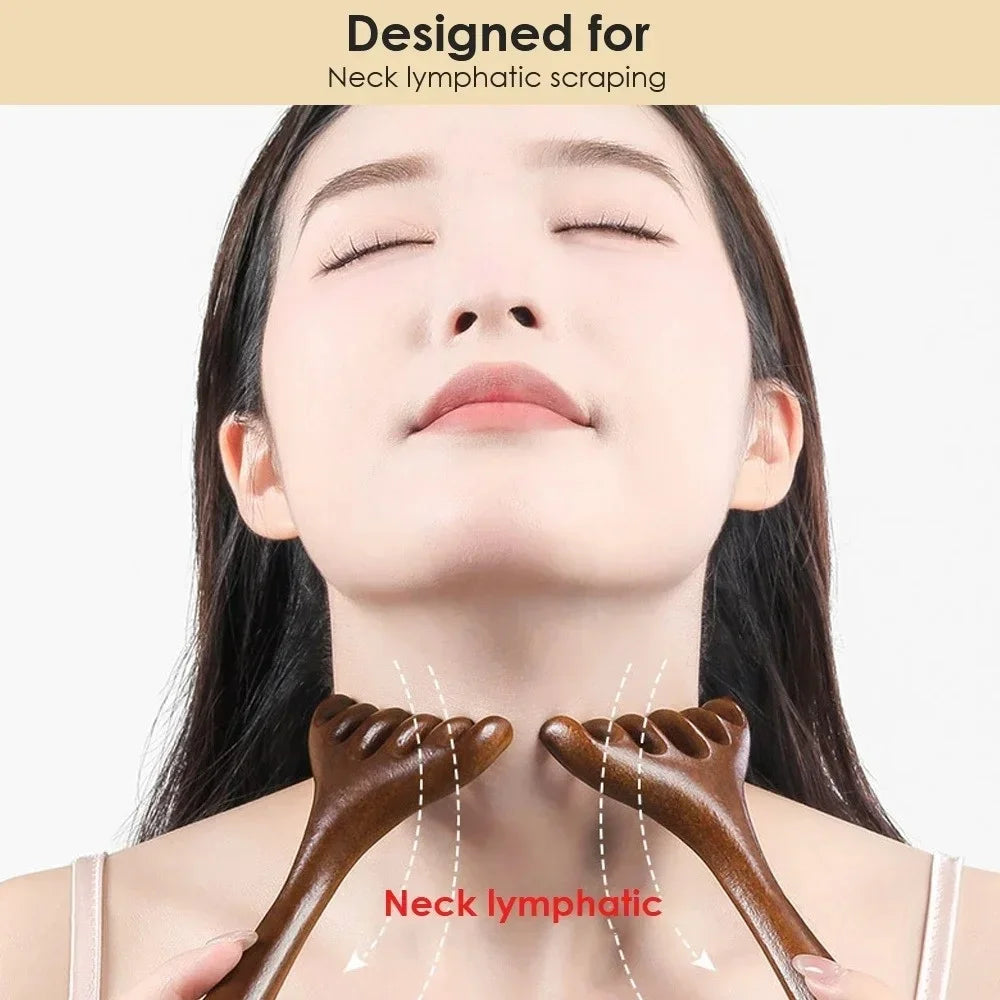 Wooden Meridian Massage Comb | Six-Claw Anti-Static Scalp Relaxation Tool Relaxation Treatment Tidesmit