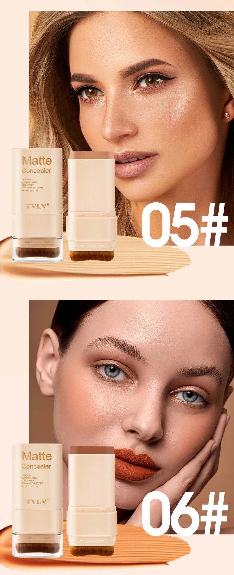 Tidesmit Eraser Concealer Double-Head Foundation Stick texture close-up nine-color waterproof face makeup