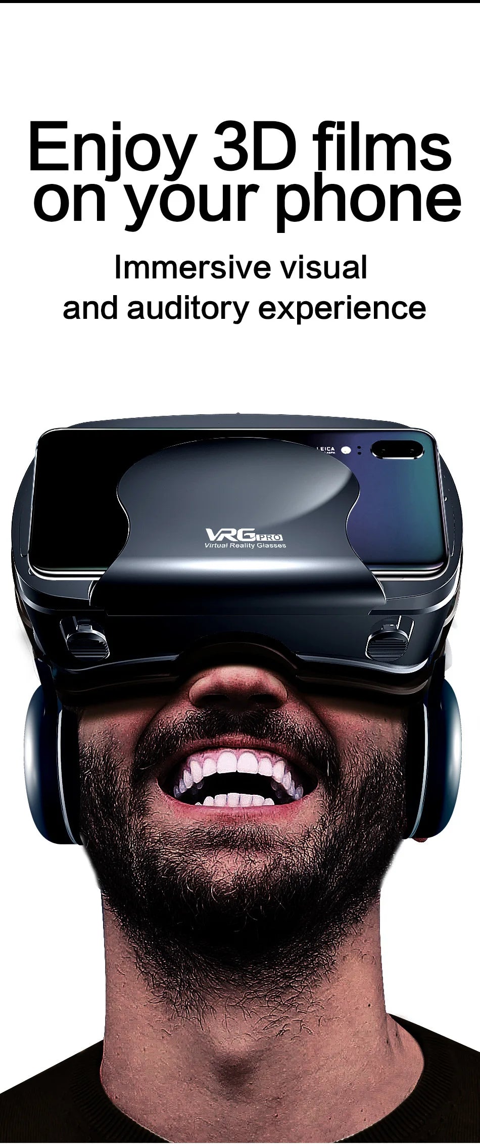 VR Headset for Smartphones - Immersive Wide Angle Smart Glasses Tidesmit