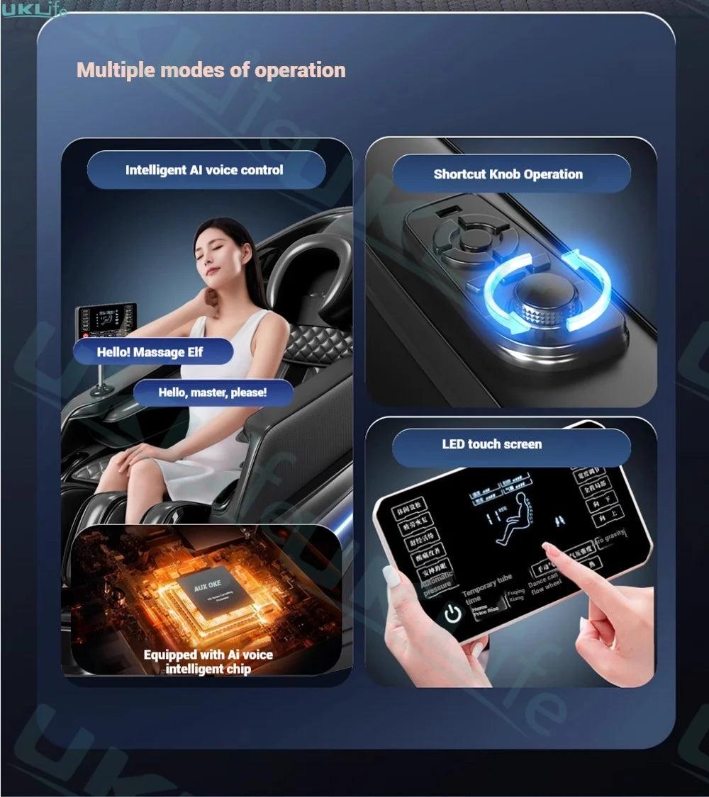 6D SL-Track Full Body Massage Chair - Deep Tissue Heat Therapy Body Shaping Massage Equipment Tidesmit