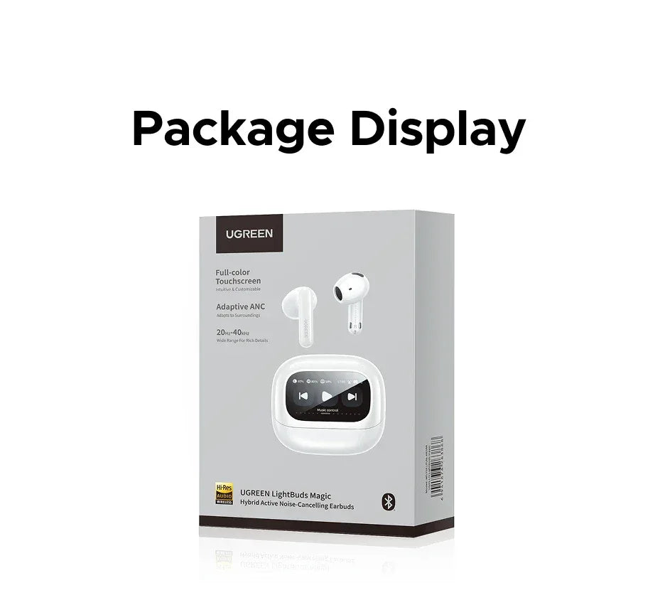 Tidesmit Wireless Earbuds with Smart LCD Screen Case - Black Tidesmit