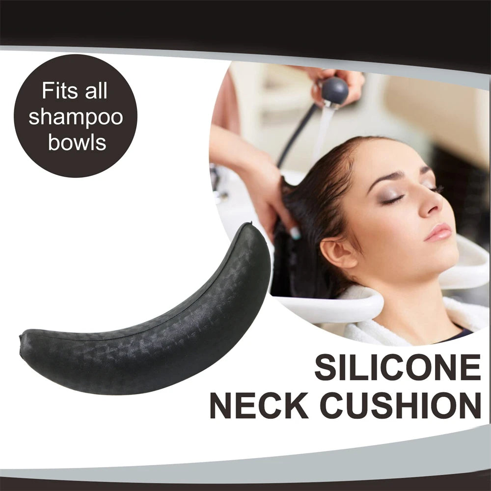 Salon Hair Washing Neck Cushion - Ergonomic Silicone Support (Black) Massage Chairs Tidesmit