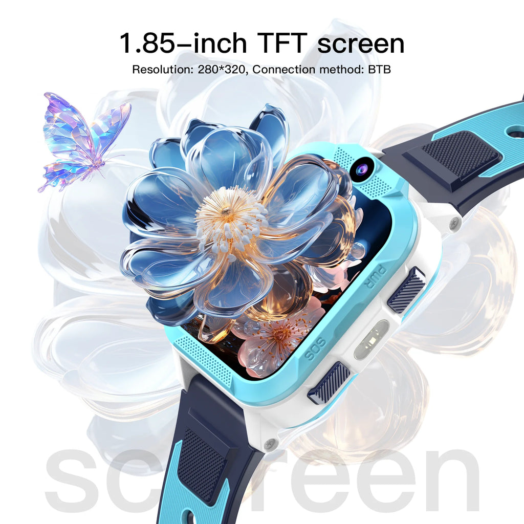 Blackview Z40 Pro Kids Smartwatch 1.83-inch TFT Screen GPS/SOS SIM 4G Smart Watch with Flashlight IP68 Waterproof Multi-wearing