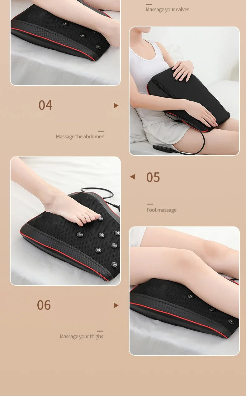 Shiatsu Neck and Back Massager with Heat and Airbag Therapy Relaxation Treatment Tidesmit