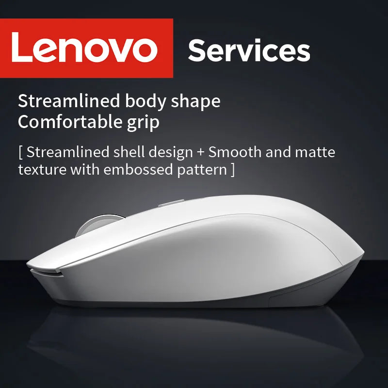 Lenovo Wireless Ergonomic Computer Mouse Noise-Reduction Silent Click High-Precision Wheel Lightweight Portable Design Mouse