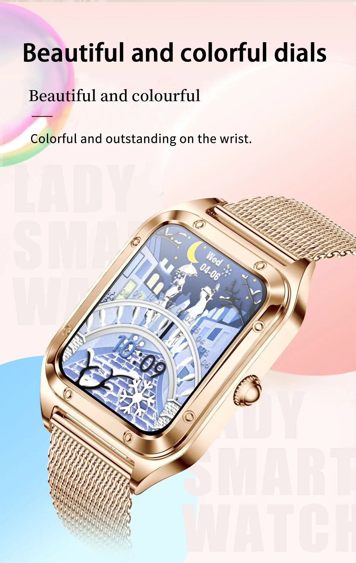 2026Ultra Thin Fashion Smart Watch For Women Screen Always Display Time Sports Bracelet Bluetooth Call 1.59" AMOLED Woman Watch