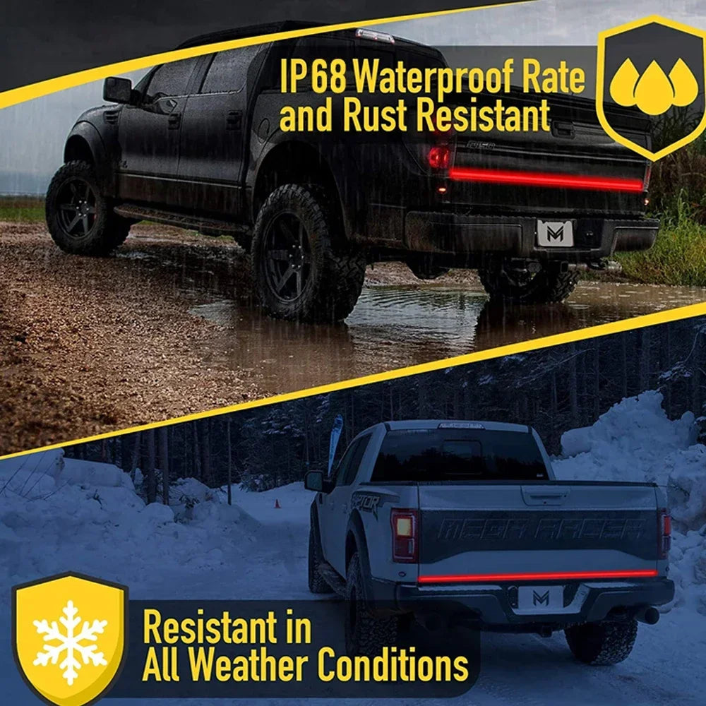 150cm Triple Row LED Tailgate Light Bar - Brake & Turn Signal Kit Tidesmit