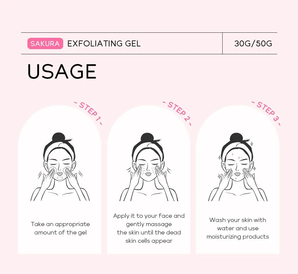 Sakura Exfoliating Peeling Gel | Deep Moisturizing Salon-Quality Scrub Scrubs Treatments Tidesmit