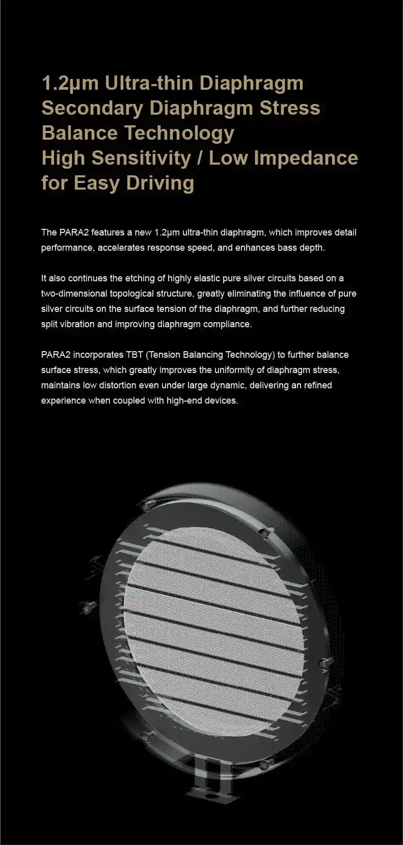 Moondrop Para II Planar Magnetic Headphones 100mm Open Back Studio Monitor Tidesmit