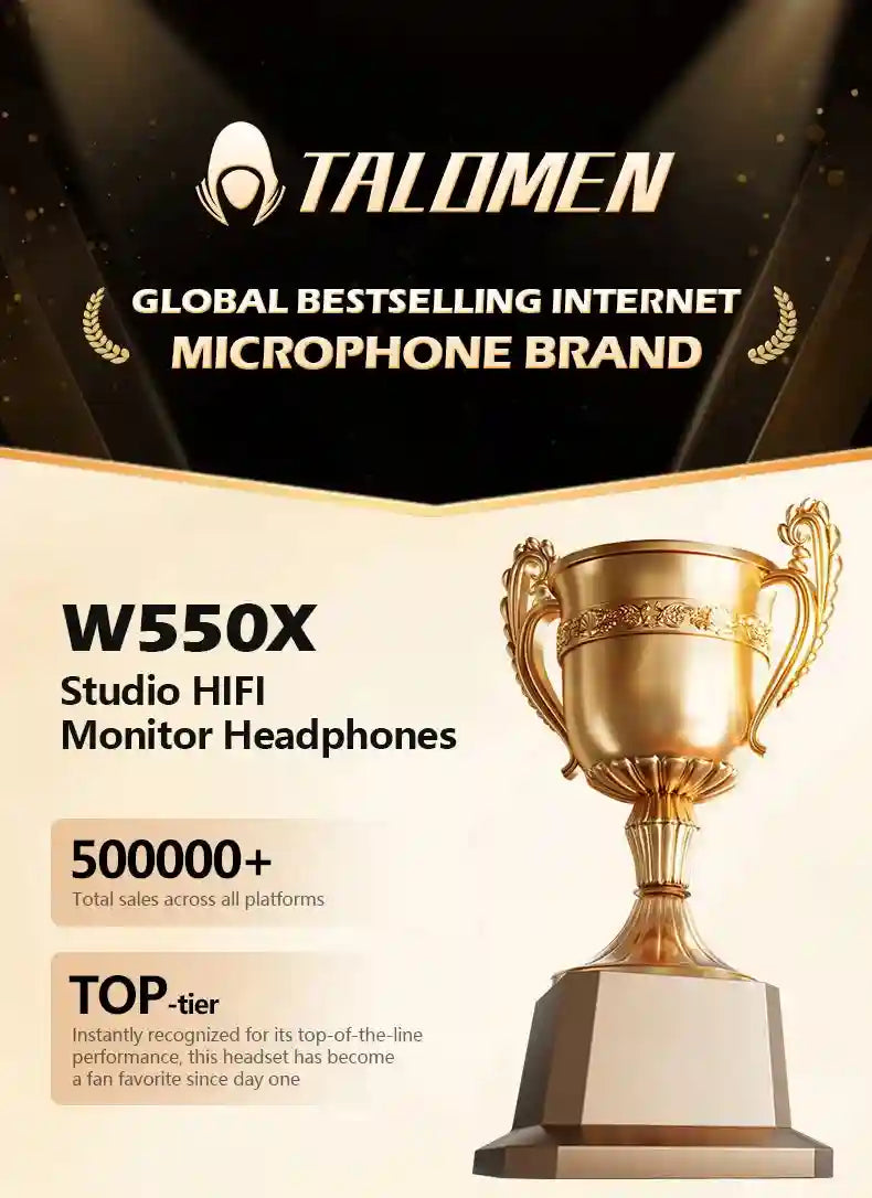 Studio Monitor Over-Ear Headphones - W550x Professional Audio Tidesmit