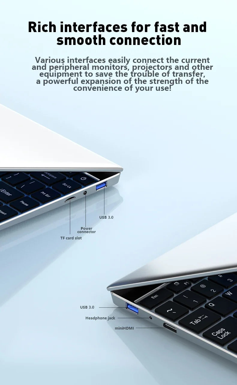 14.1 Inch Slim Fashion Notebook 2026 New Arrival Intel Core I7-8650U Mass Storage Laptop Ideal for Home Office & Daily Learning