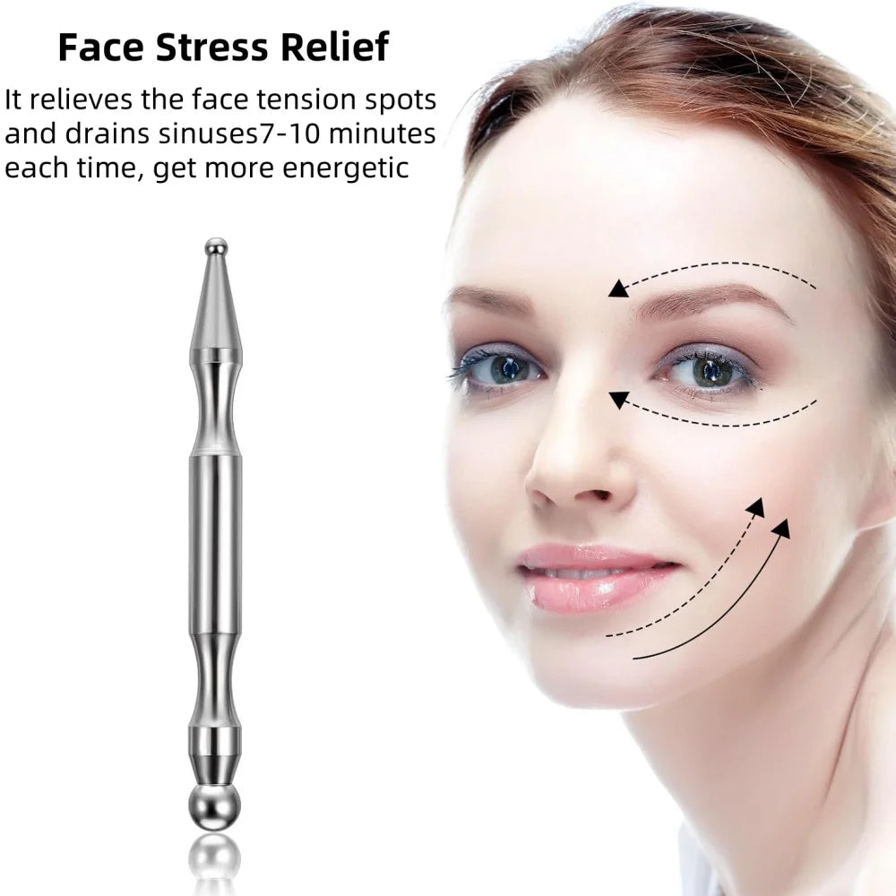 Acupuncture Pen - Stainless Steel Dual Head Massage Device Relaxation Treatment Tidesmit
