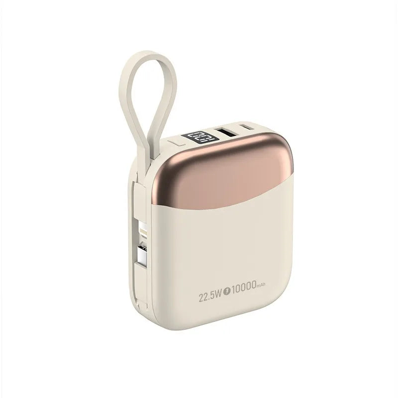 10000mAh Portable Charger - 66W Fast Charging Power Bank for Devices Beige 10000mAh Tidesmit