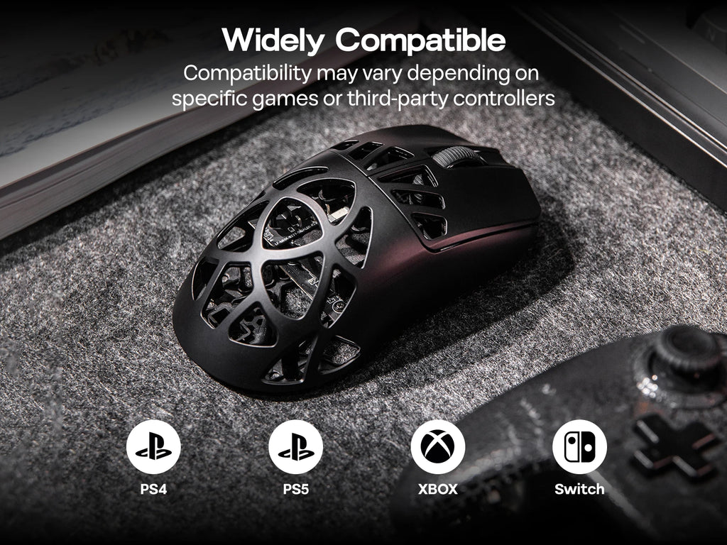 EPOMAKER Carbon X Gaming Mouse Wired/2.4G/BT Wireless Ultra-Lightweight Carbon Fiber Shell Mouse with PAW3950 Sensor 300mAh