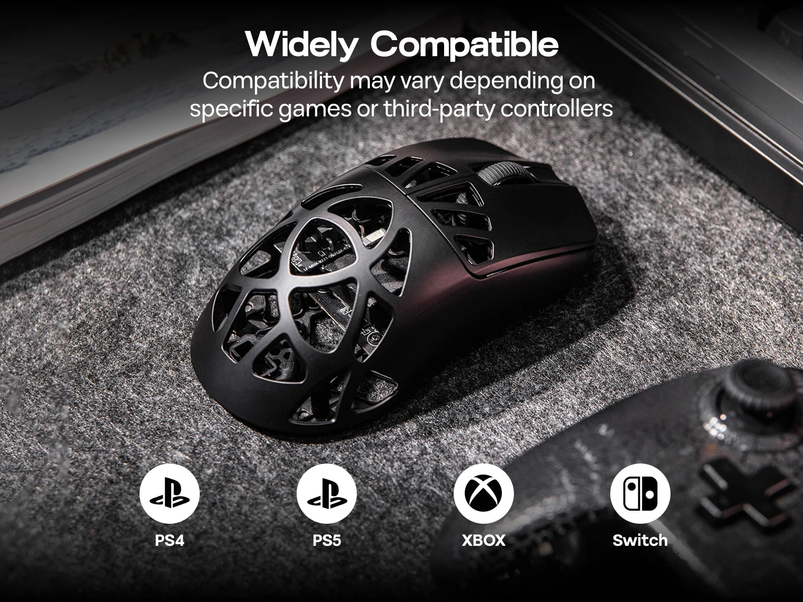 EPOMAKER Carbon X Gaming Mouse Wired/2.4G/BT Wireless Ultra-Lightweight Carbon Fiber Shell Mouse with PAW3950 Sensor 300mAh