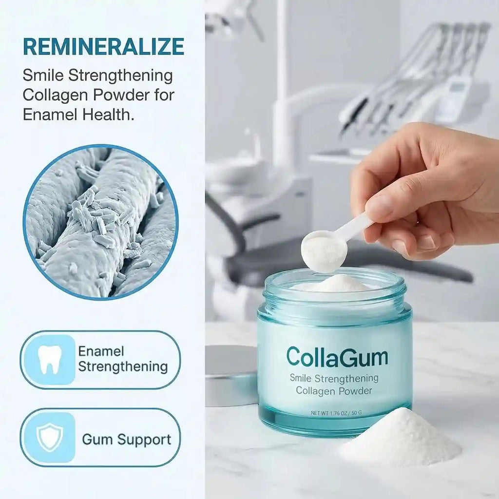 Tidesmit Collagen and Hydroxyapatite teeth whitening powder for plaque removal and gum health