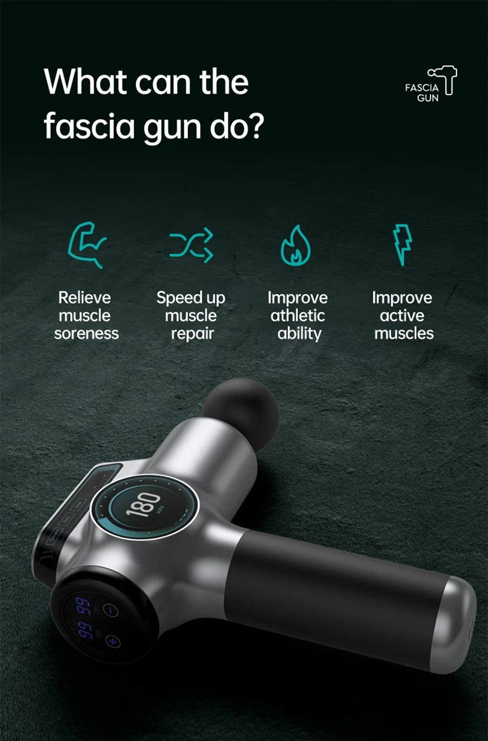 Tidesmit Muscle Massage Gun - Portable Deep Tissue Electric Massager Body Shaping Massage Equipment Tidesmit