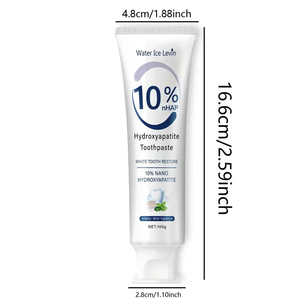 Tidesmit 10% Nano Hydroxyapatite Toothpaste for enamel repair and daily teeth whitening in 100g tube.