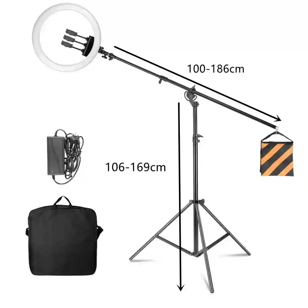 18 Inch Ring Light with Tripod Stand - Adjustable Professional LED Lamp Tidesmit