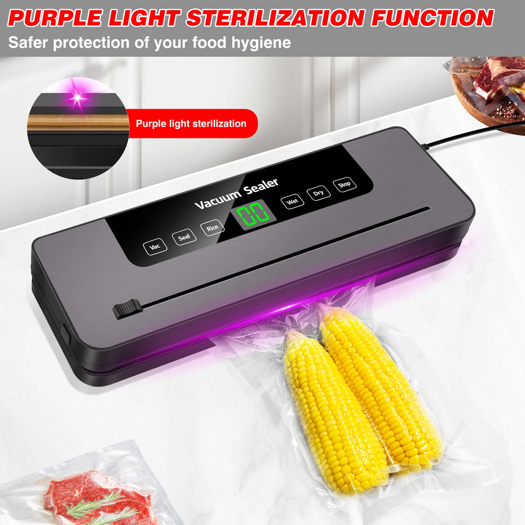 Tidesmit DayPlus automatic vacuum sealer machine for dry and wet food packing with 10 sealing bags included