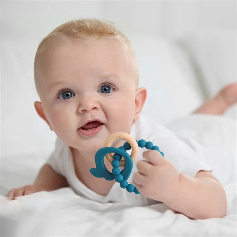 Baby Silicone Phone Teether Toy Pacifier Kids Cartoon Teething Silicone Newborn Early Dental Care Gums Molar Stick Baby Toy Gift