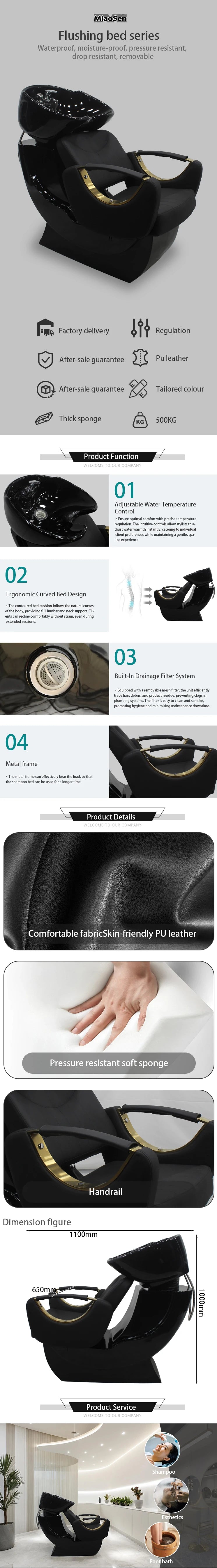 Portable Massage Chair with Ceramic Shampoo Bowl - 1100x650x1000mm Massage Chairs Tidesmit