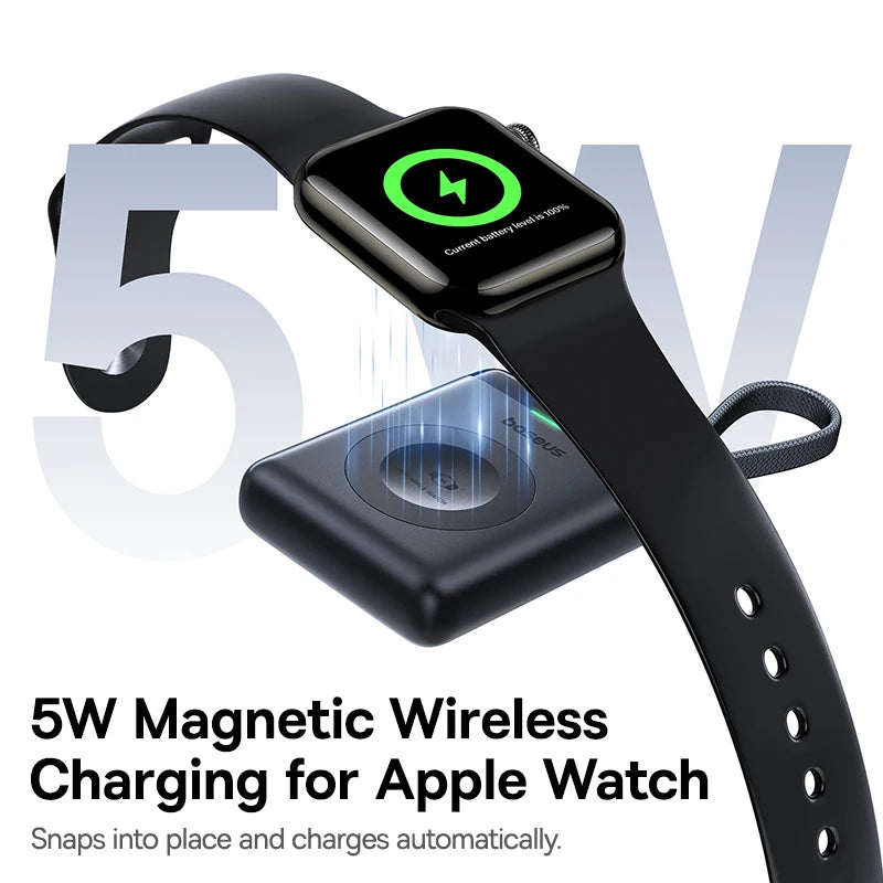 Magnetic Apple Watch Charger USB-C - Fast Qi Certified Portable Cable Tidesmit
