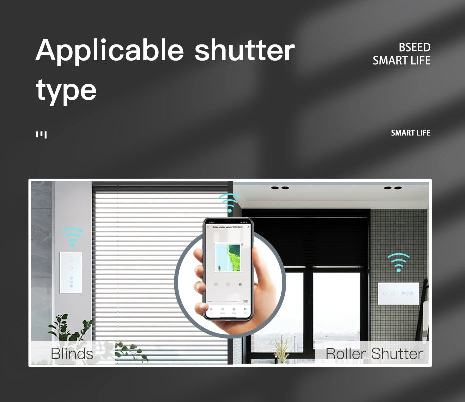 Tidesmit Smart WiFi Shutter Switch - App Controlled Roller Blind Timer Tidesmit
