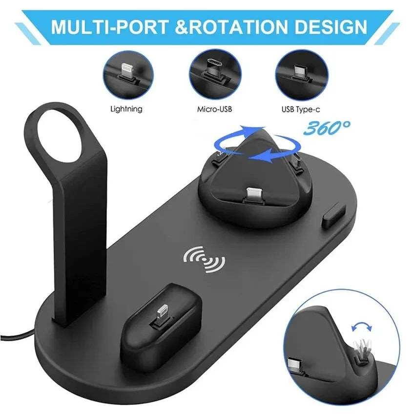 Wireless Charging Station for iPhone & AirPods | Qi Certified Fast Pad Tidesmit