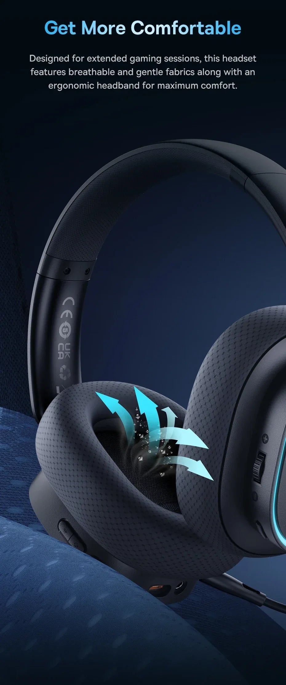 Wireless Gaming Headset Bluetooth 5.3 40mm Driver Tidesmit 01 Tidesmit