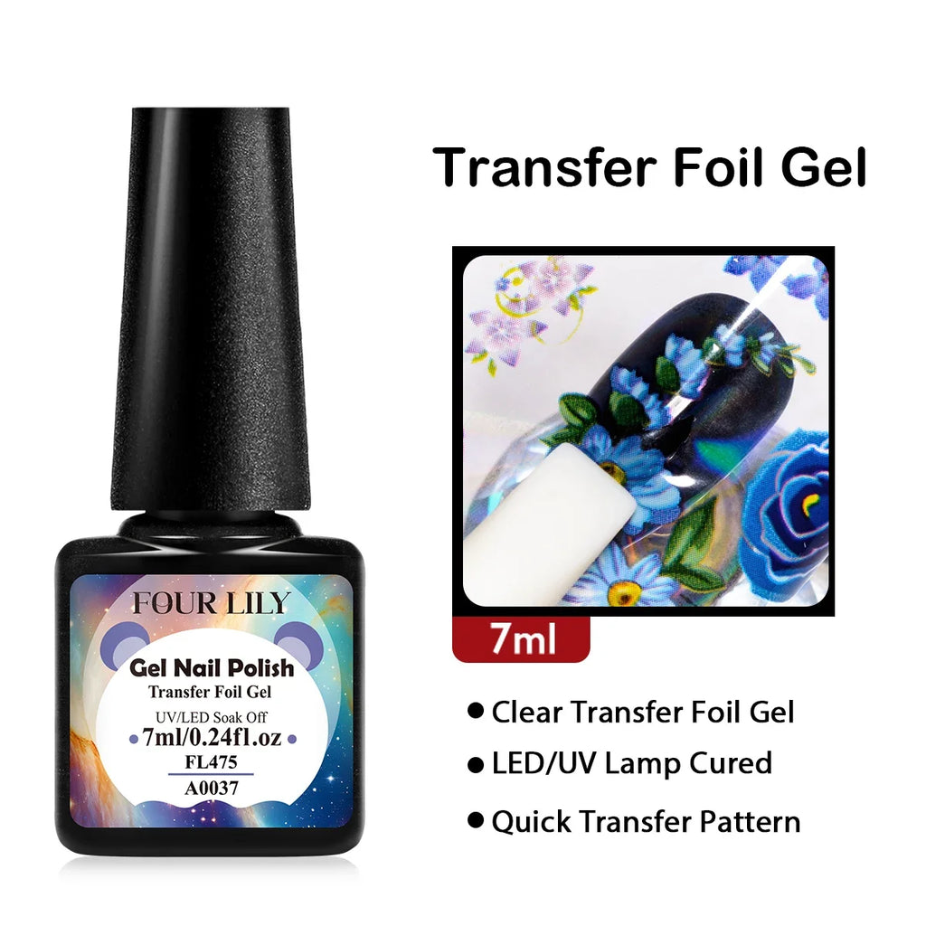 Transfer Foil Nail Gel Polish 7ml - Soak Off UV LED Art Varnish Permanent Makeup Machines A0037 Tidesmit