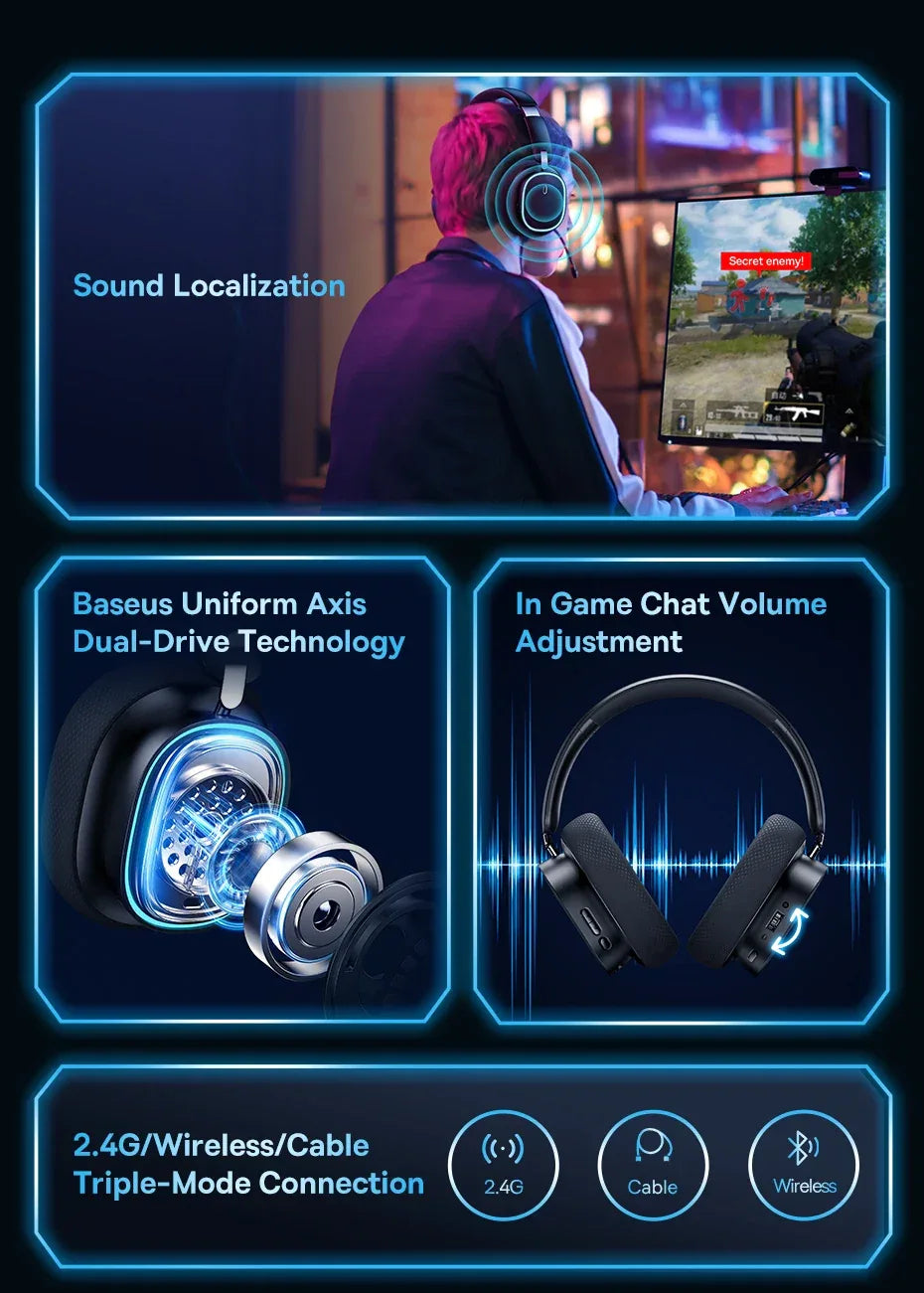 Wireless Gaming Headset Bluetooth 5.3 40mm Driver Tidesmit 01 Tidesmit