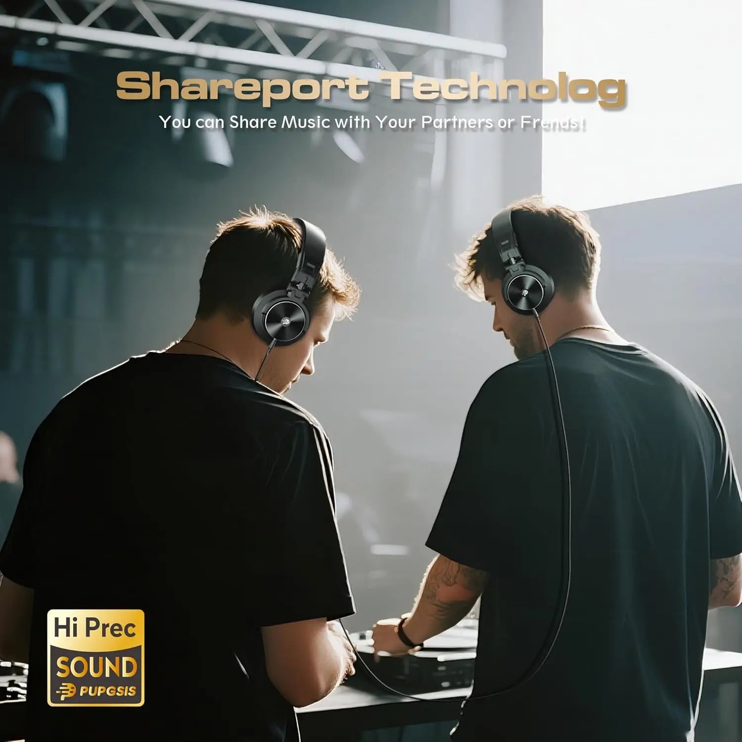 Studio Headphones - Over-Ear Professional Audio Monitoring (Black) Tidesmit