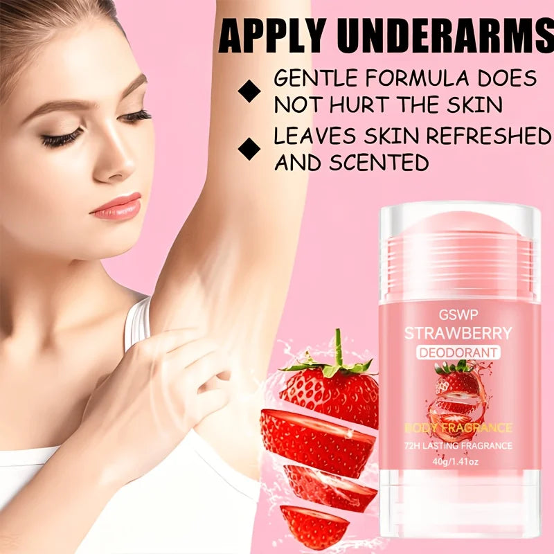 Tidesmit GSWP Strawberry Deodorant stick for neck and underarms, eliminates body odors, 40g/80g.