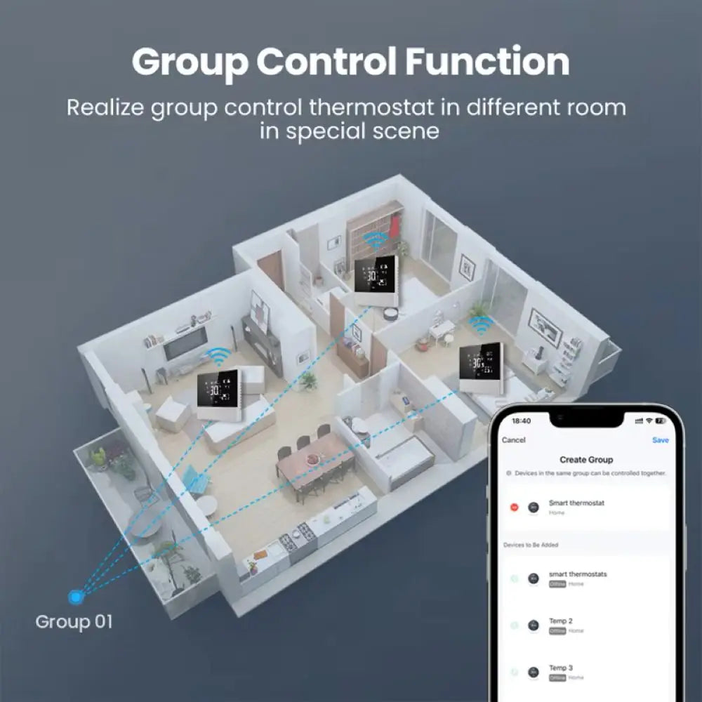Tuya WiFi Smart Central Air Conditioning Thermostat Switch Smart Life App Remote Voice Control Compatible with Alexa Google Home