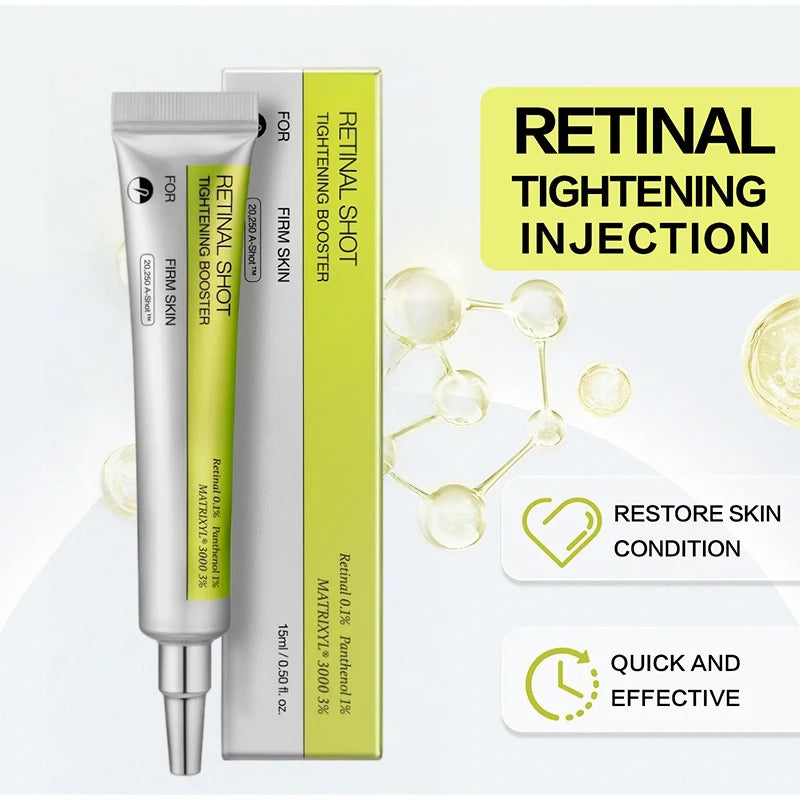 Korean Retinol Shot Eyes Tightening Moisturizing Booster Cream,Vitamin A Facial Skin Firming Lifting Care Serum,Reduce Fine Line
