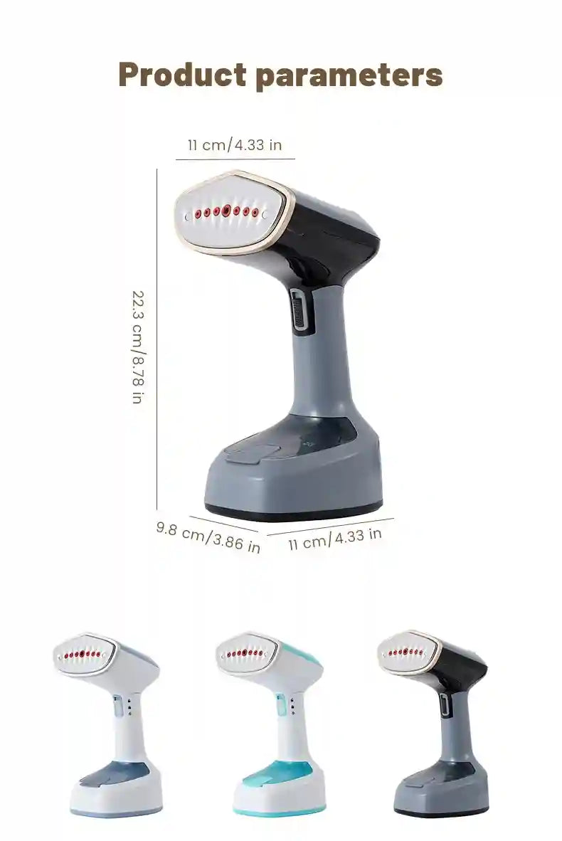 Tidesmit 1500W handheld garment steamer with foldable design for easy storage and fast 15-second fabric heating