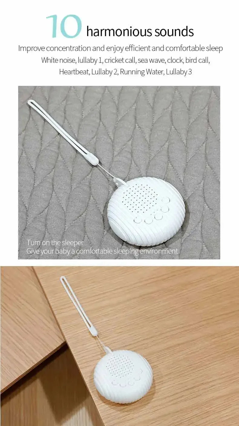 Baby White Noise Machine 10 Soothing Sounds Volume Adjustable Portable Baby Sleep Machine Built-in Rechargeable Battery USB Hot