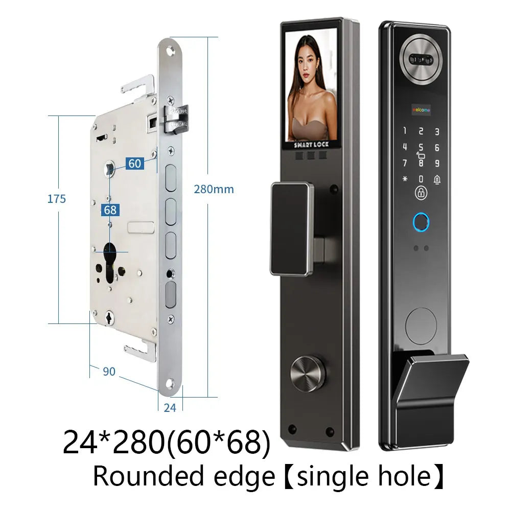 SANKESONG 3D Face Recognition Fingerprint Smart Door Lock WiFi Camera Electronic Lock Digital Electronic Key IC Card APP Unlock
