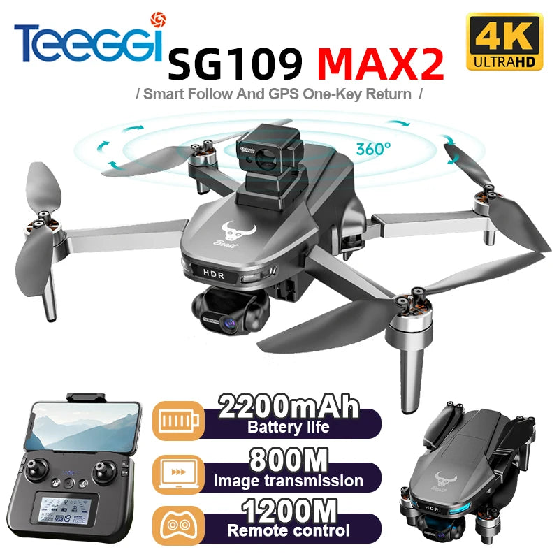 SG109 GPS Camera Drone: 4K Video with 360 Laser Obstacle Avoidance Tidesmit