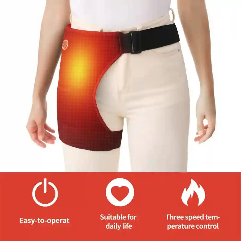 Heated Hip Brace With Vibration Massage - Muscle Recovery Support Fascia Gun Tidesmit