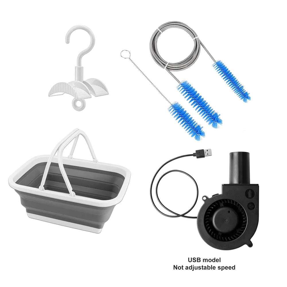 4 Pack CPAP Cleaning Kit for Hose & Mask, with Cpap Hose Dryer, Collapsible Wash Basin & Hose Hanger, Universal Cleaning Brush