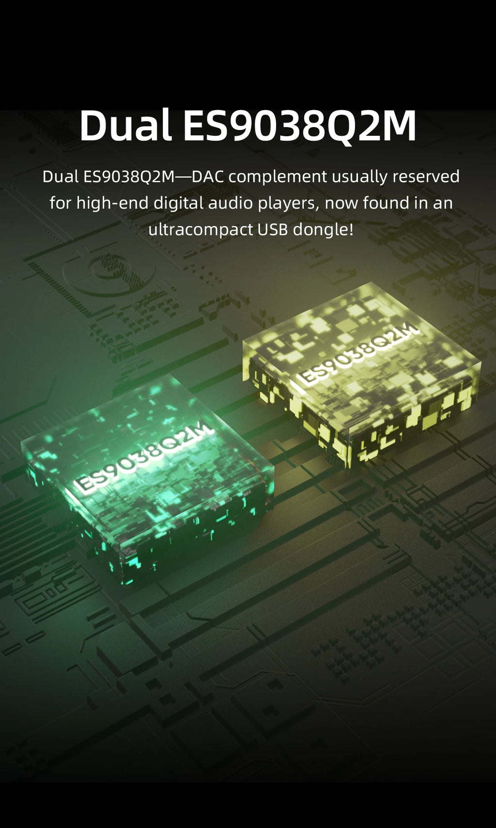 USB DAC Headphone Amplifier ES9038Q2M Tidesmit FD3 - Hi-Res MQA Support Tidesmit